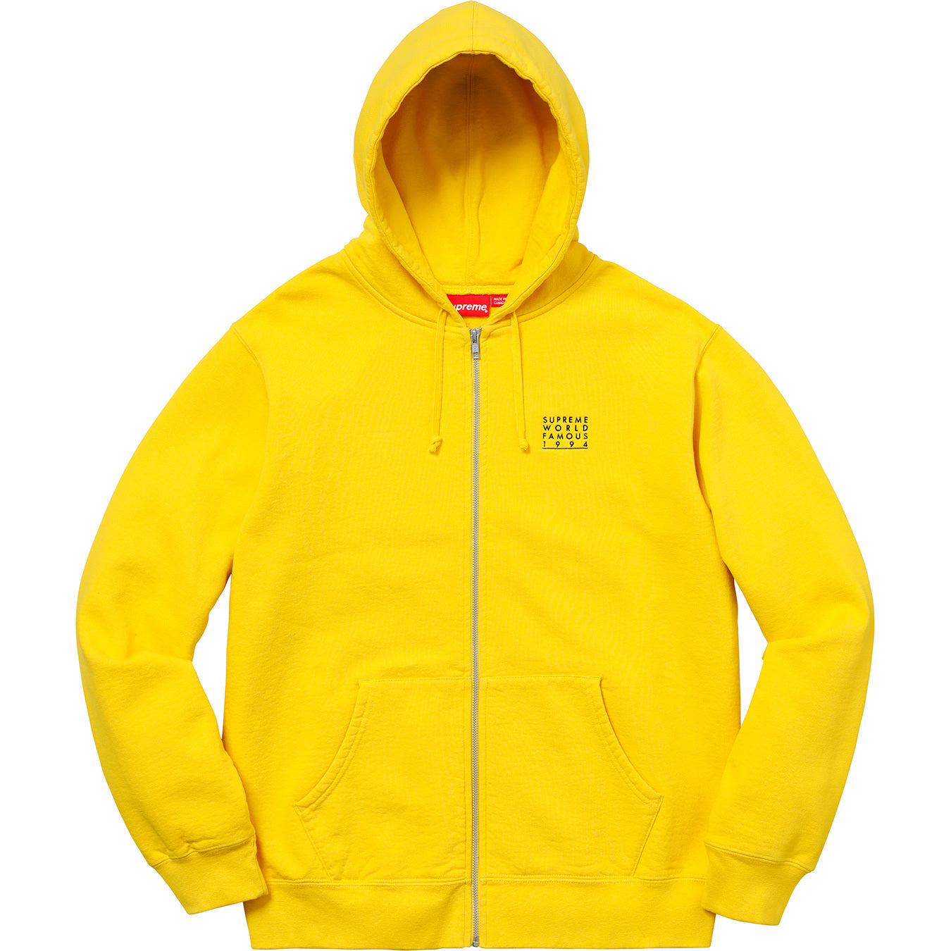 SUPREME WORLD FAMOUS ZIP UP HOODED SWEATSHIRT YELLOW – Soleciety 