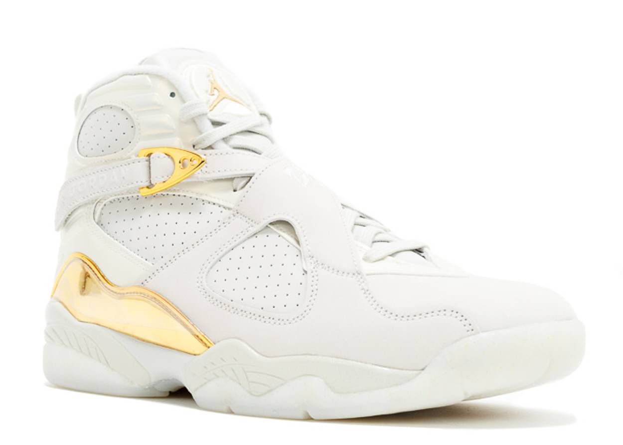 Jordan retro 8 outlet gold and white