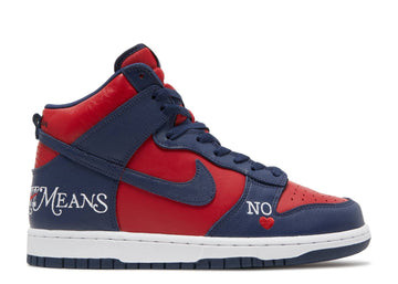 NIKE SB DUNK HIGH X SUPREME 'BY ANY MEANS - RED NAVY'