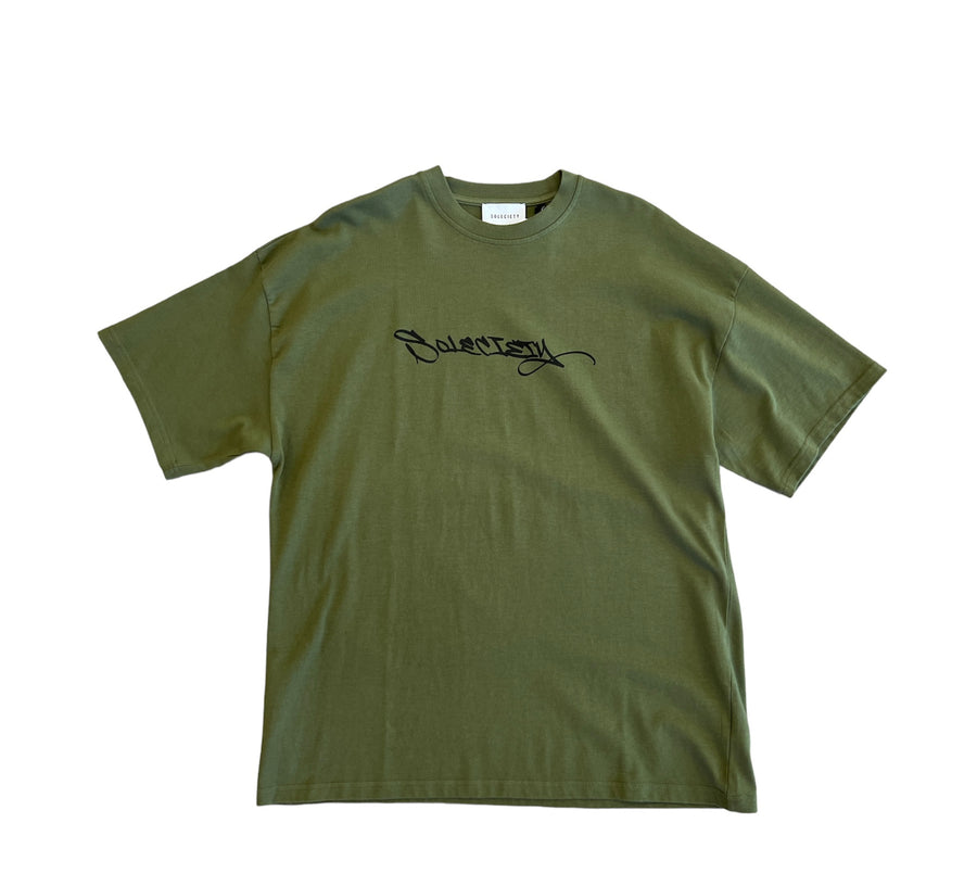 SOLECIETY GRAFFITI OLIVE TEE