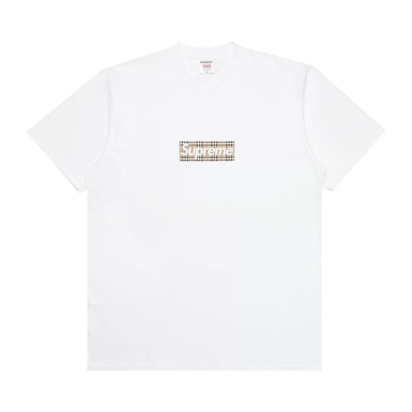 SUPREME X BURBERRY BOX LOGO TEE WHITE – Soleciety